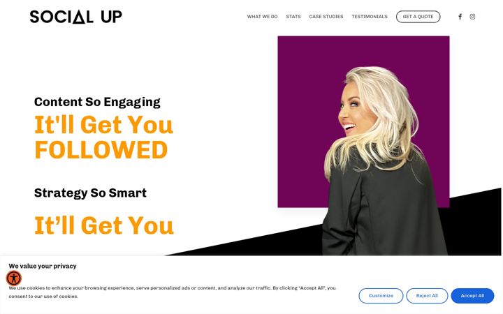 Screenshot of getyoursocialup.com