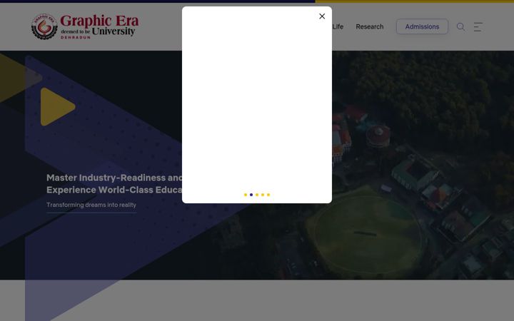 Screenshot of geu.ac.in