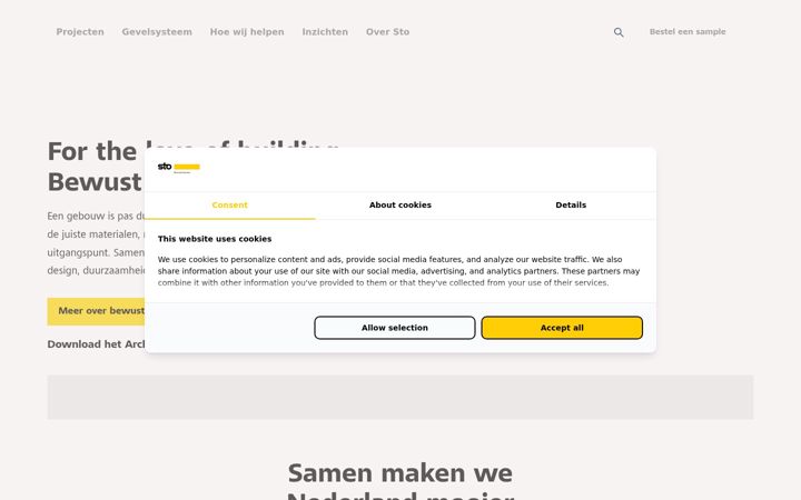 Screenshot of gevel.nl