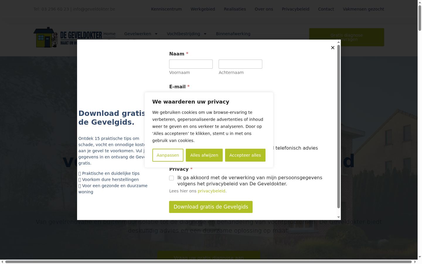 Skärmbild av samtyckesbannern som visades före någon interaktion