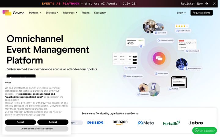 Screenshot of gevme.com