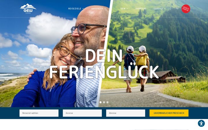 Screenshot of gew-ferien.de