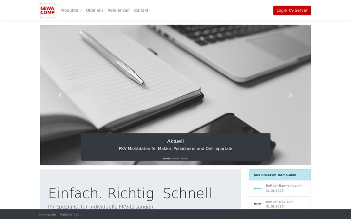 Screenshot of gewa-comp.de