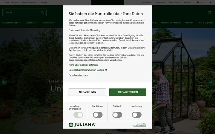 Ekrānuzņēmums no gewaechshauscentrum.de
