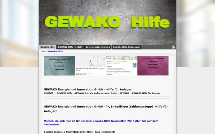 Screenshot of gewako-hilfe.de