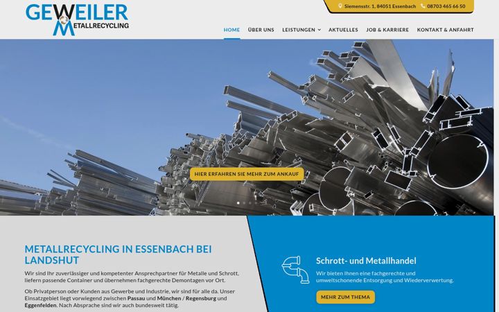 Screenshot of geweiler-metallrecycling.de