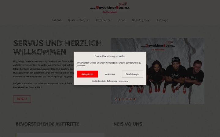 Screenshot of gewekinerbuam.de