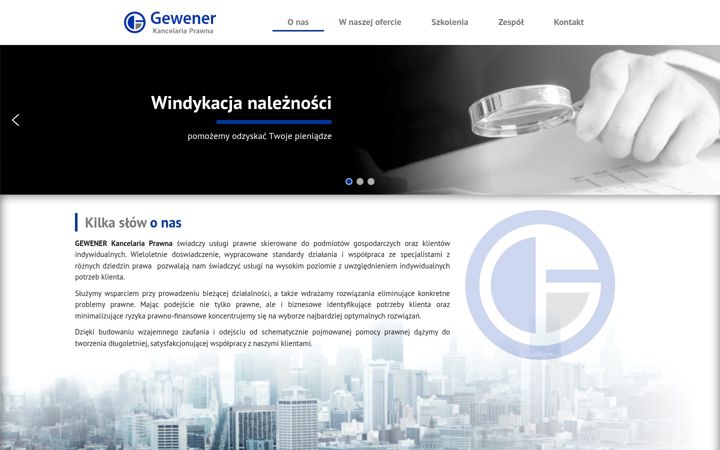 Screenshot of gewener.pl