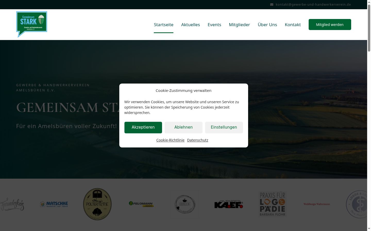 Screenshot del banner di consenso mostrato prima di qualsiasi interazione
