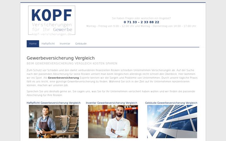 Screenshot of gewerbe-versicherungen.info