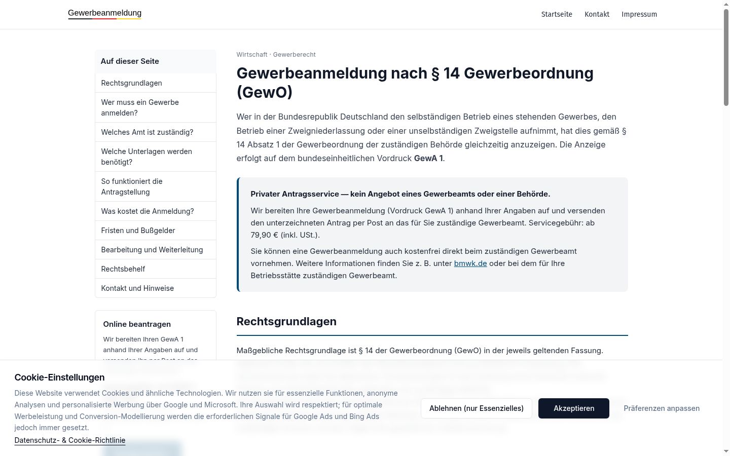 Screenshot of the consent banner shown before any interaction
