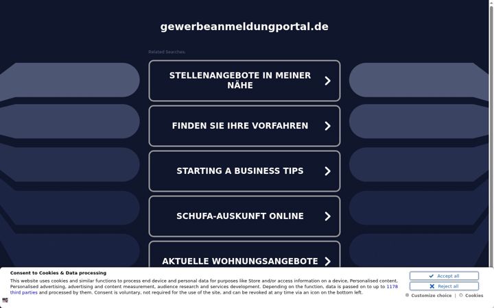 Screenshot of gewerbeanmeldungportal.de