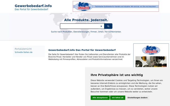 Screenshot of gewerbebedarf.info