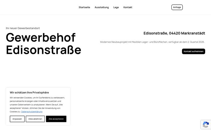 Screenshot of gewerbehof-edisonstrasse.de