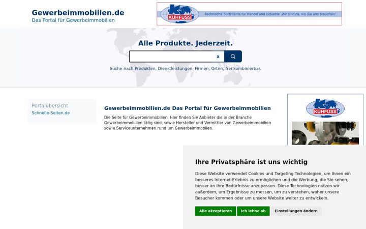 Screenshot of gewerbeimmobilien.de