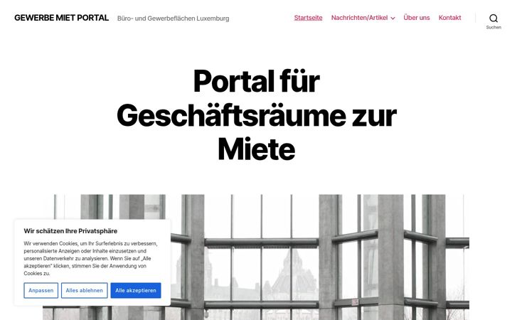 Screenshot of gewerbemietportal.lu