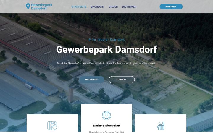 Screenshot of gewerbepark-damsdorf.de