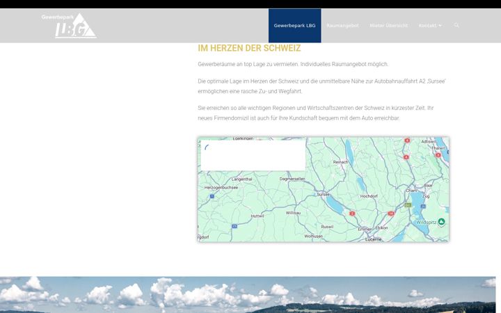 Screenshot of gewerbepark-lbg.ch