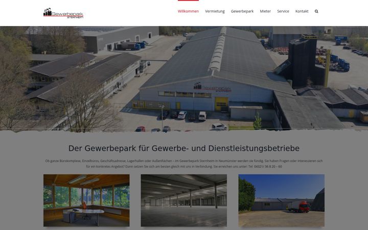 Screenshot of gewerbepark-sternheim.de