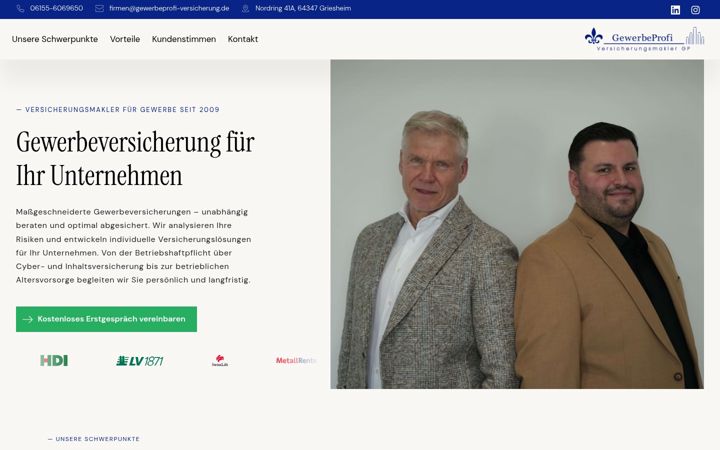 Screenshot of gewerbeprofi-versicherung.de