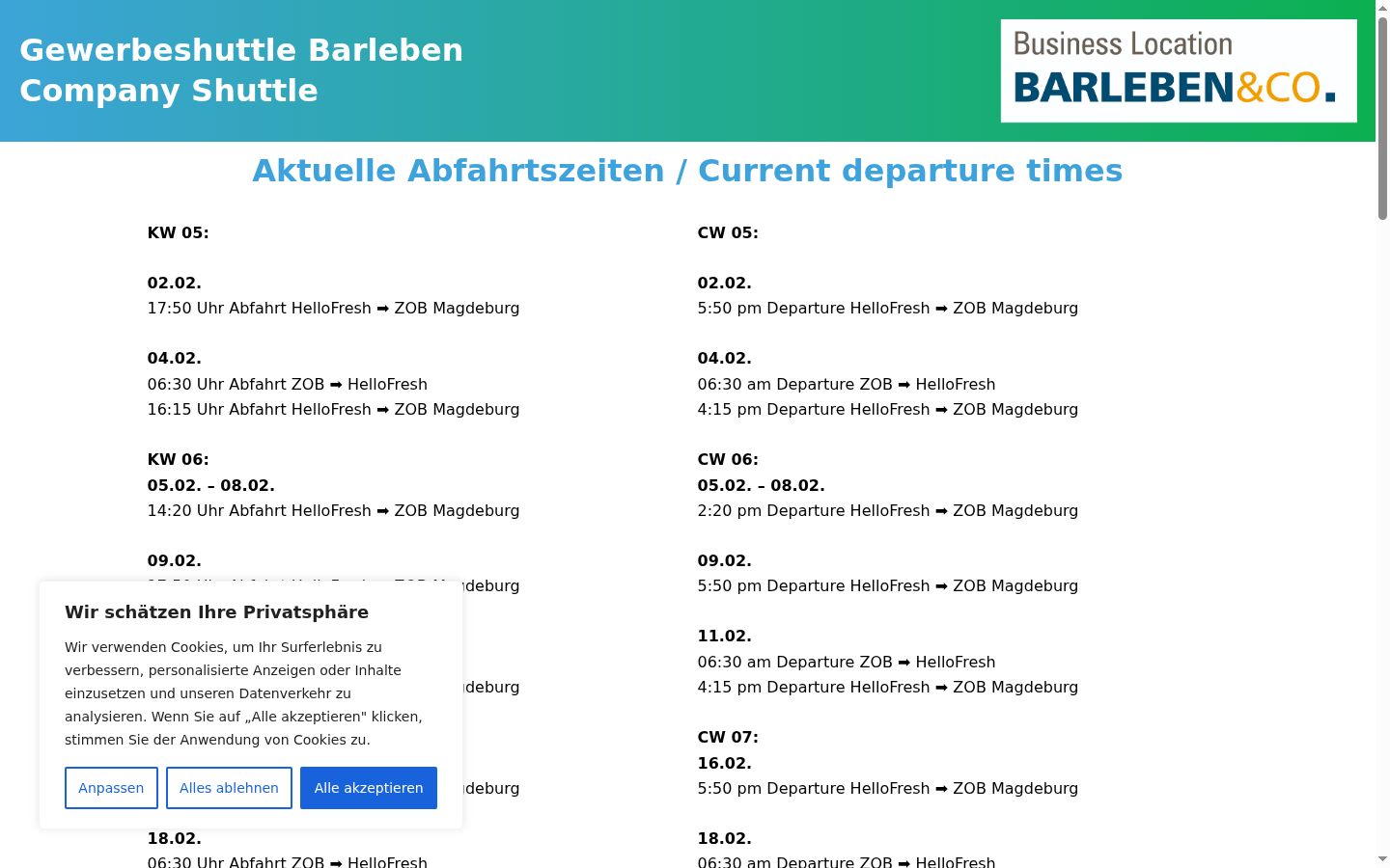 Capture d'écran de la bannière de consentement affichée avant toute interaction