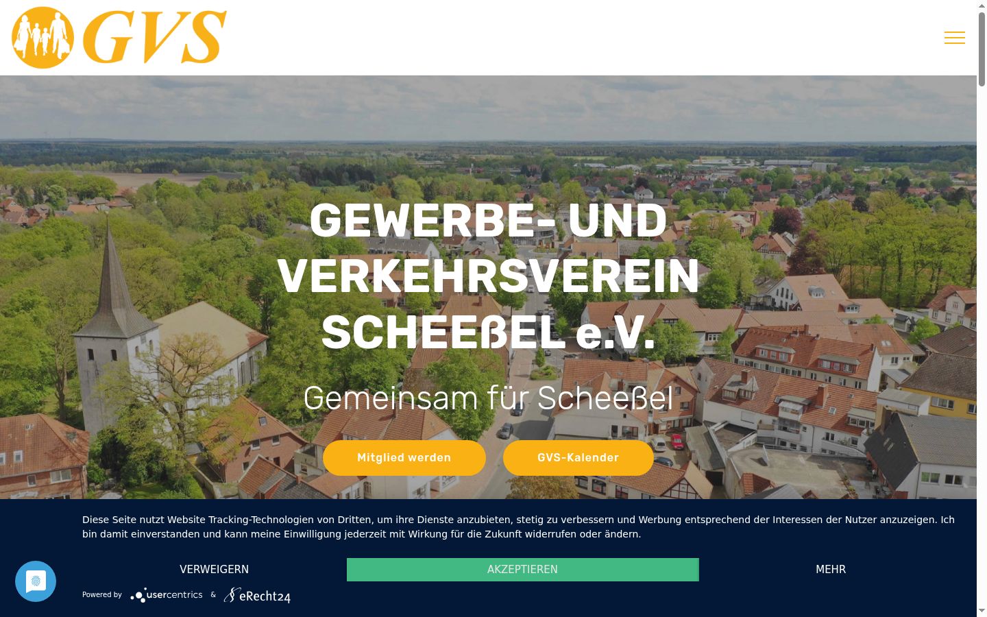 Screenshot of the consent banner shown before any interaction