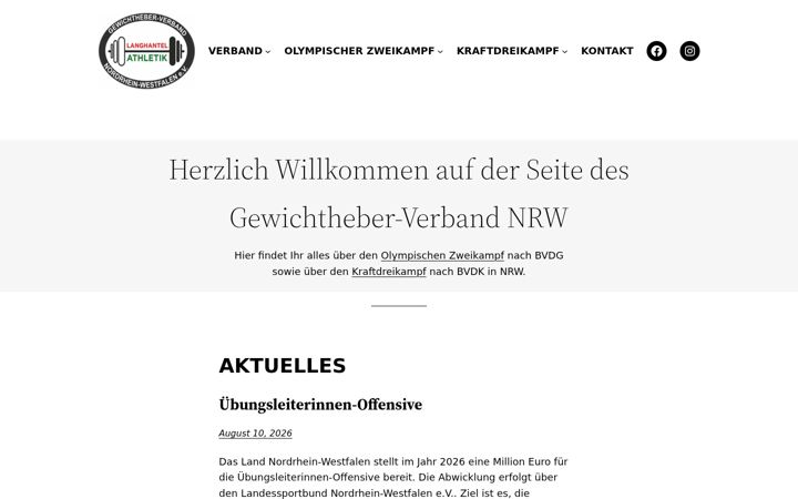 Screenshot of gewichtheber-verband-nrw.de