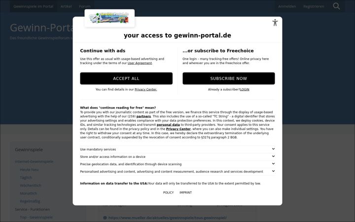 Screenshot of gewinn-portal.de