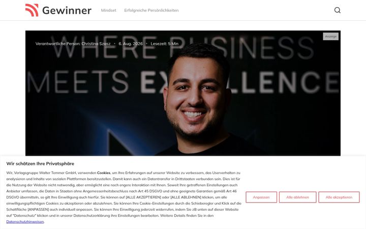Screenshot of gewinner.de