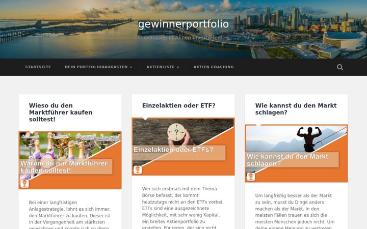 Screenshot of gewinnerportfolio.de