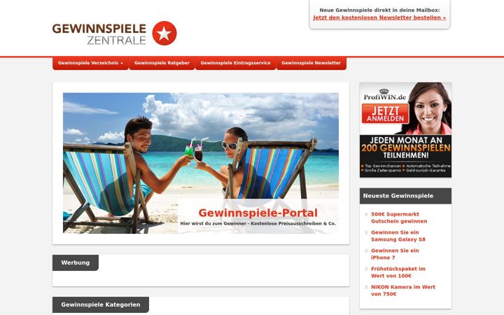 Képernyőkép: gewinnspiele-zentrale.de