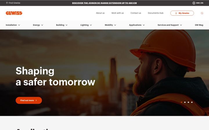 Screenshot of gewiss.com