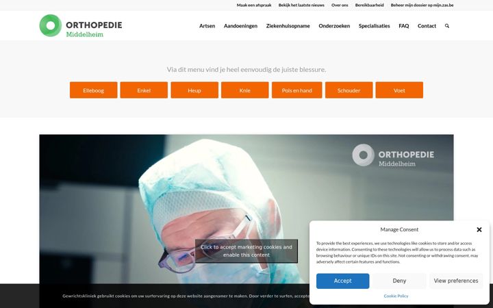 Screenshot of gewrichtskliniek.be