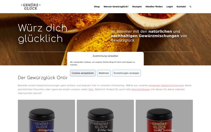 Screenshot of gewuerz-glueck.com