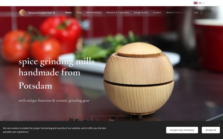 Screenshot of gewuerzmuehle-kohl.de