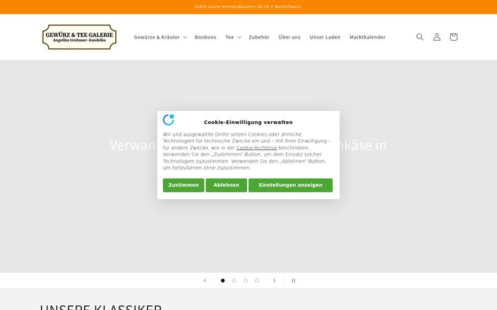 Screenshot of gewuerzundteegalerie.de