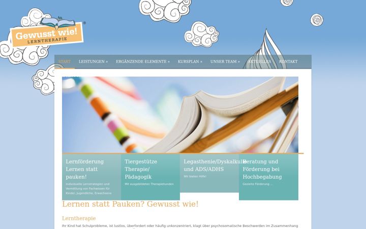 Screenshot stránky gewusstwie-lerntherapie.de