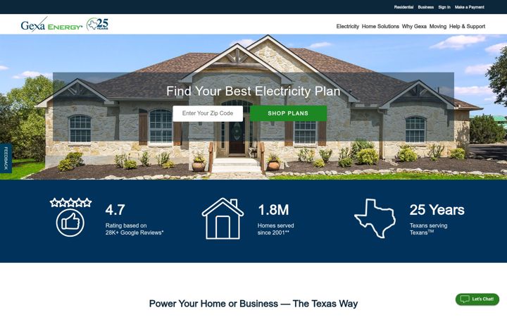 Screenshot of gexaenergy.com