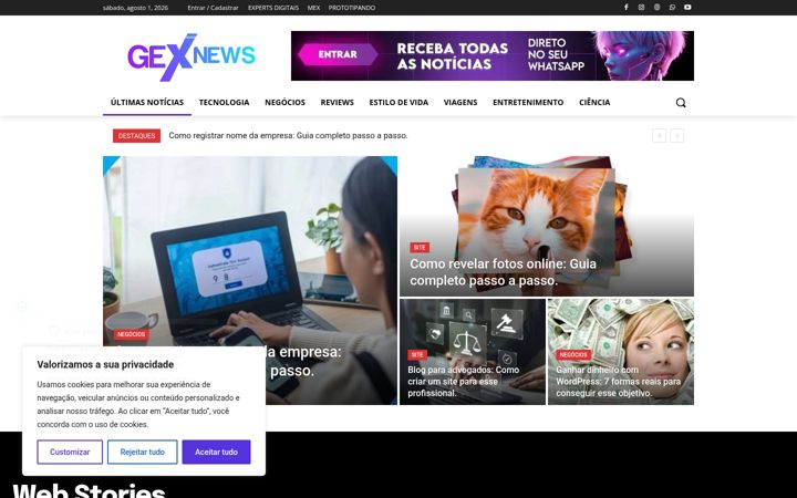 Screenshot of gexnews.com.br