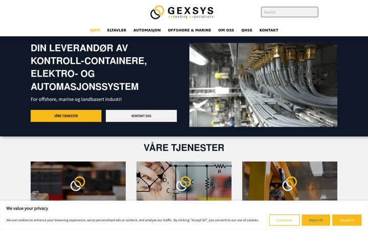 Screenshot of gexsys.no