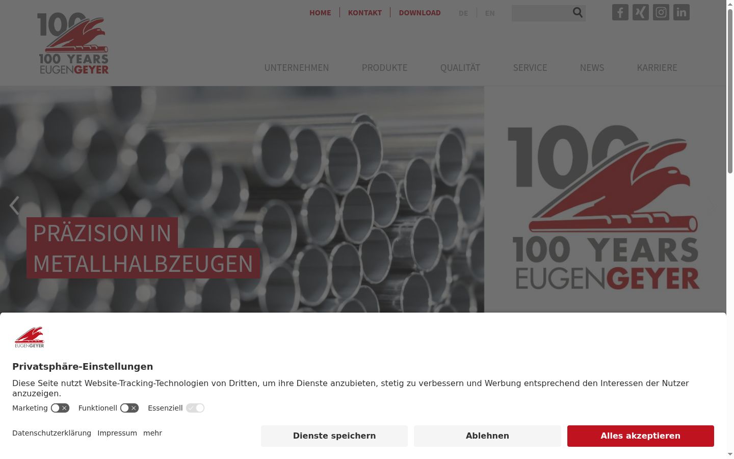 Screenshot del banner di consenso mostrato prima di qualsiasi interazione