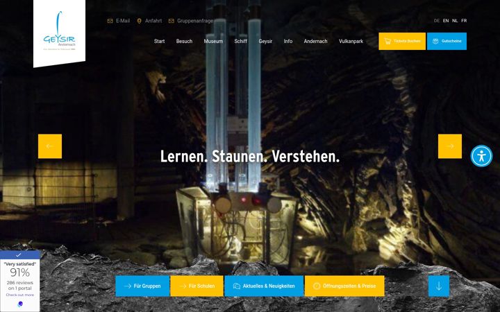 Screenshot of geysir-andernach.de