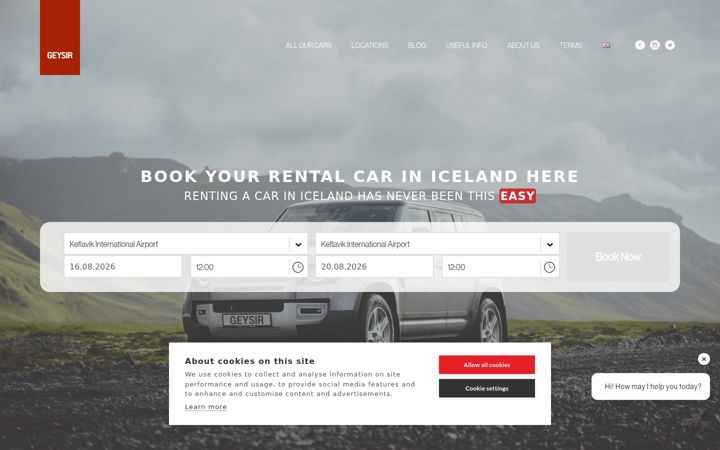 Screenshot of geysir.is