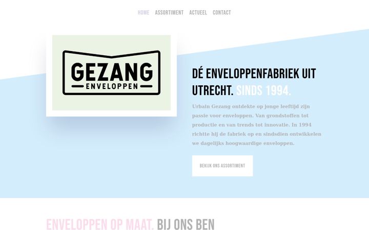 Screenshot of gezangenveloppen.nl