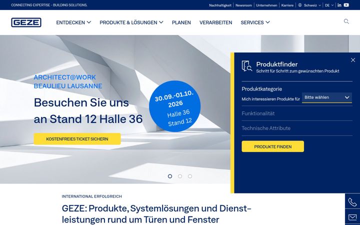 Screenshot of geze.ch