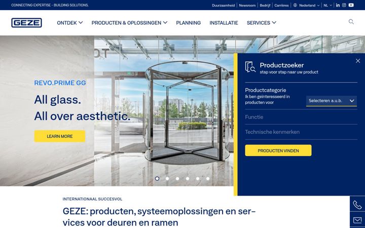 Screenshot of geze.nl
