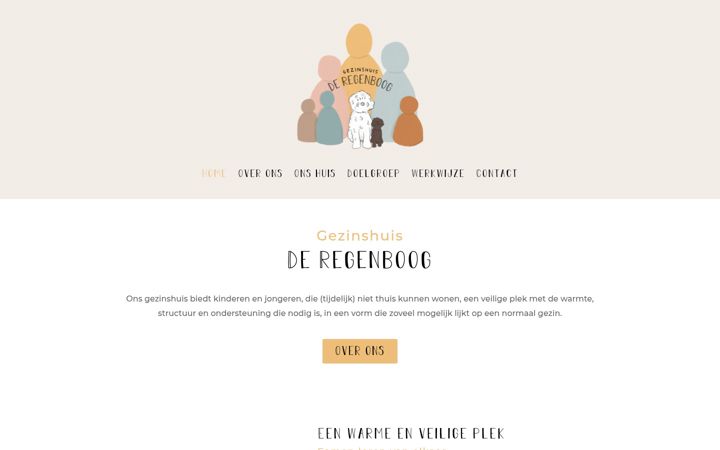 Screenshot of gezinshuisderegenboog.nl