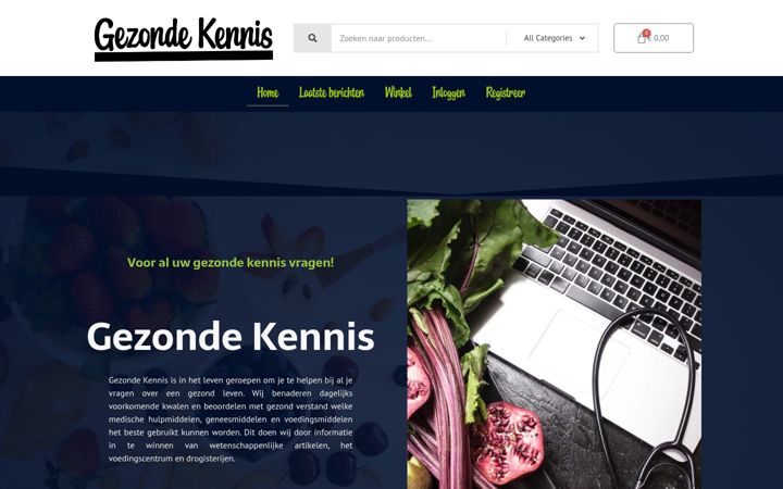 Screenshot of gezondekennis.nl