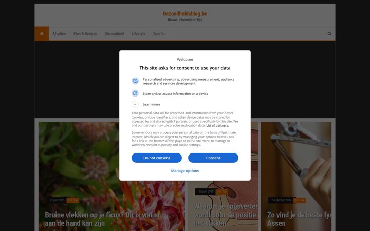 Screenshot of gezondheidsblog.be