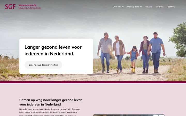 Screenshot of gezondheidsfondsen.nl